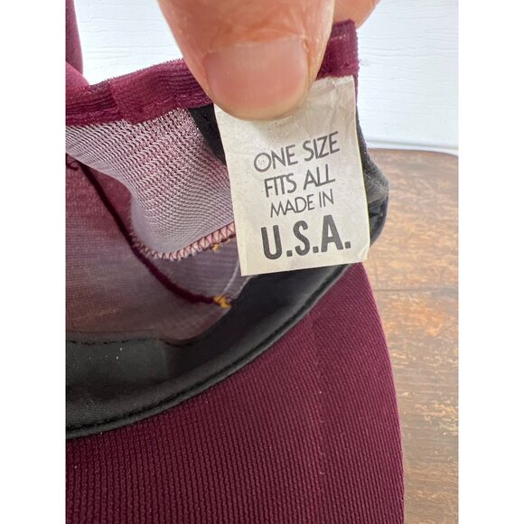 Vintage APAC Building America Maroon 3 Stripe Snapback Trucker Hat R3 - Picture 6 of 6